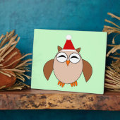 Cute Kerstoowl Plaque Fotoplaat (Zijkant)