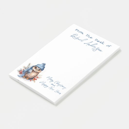 Cute Kerstoowl Post-it® Notes (Schuin)