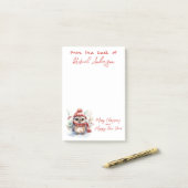 Cute Kerstoowl Post-it® Notes (Op bureau)