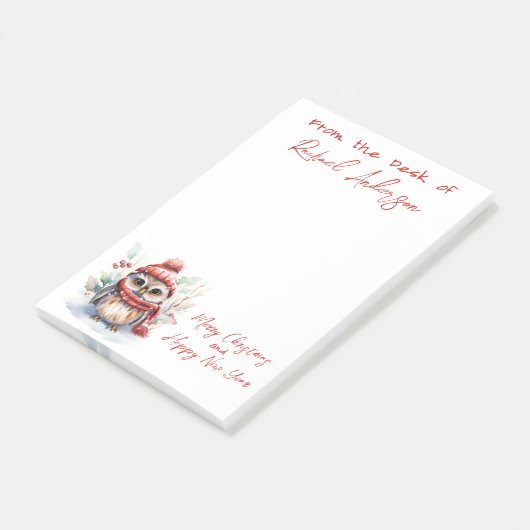 Cute Kerstoowl Post-it® Notes (Schuin)