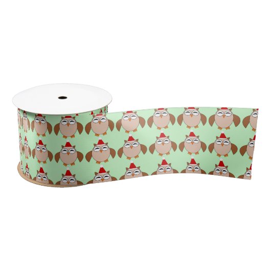Cute Kerstoowl Ribbon Satijnen Lint (Spoel)