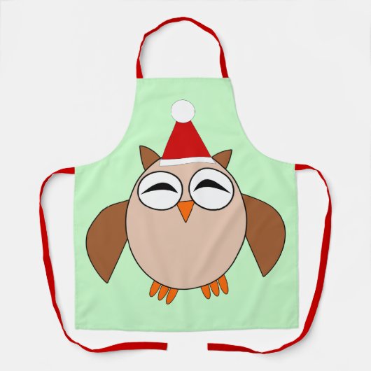 Cute Kerstoowl Schort (Voorkant)