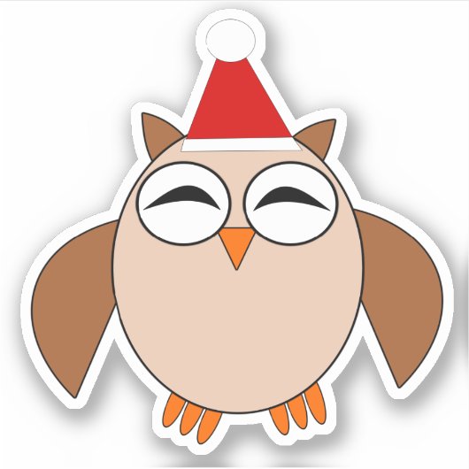 Cute Kerstoowl Sticker (Voorkant)