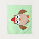 Cute Kerstoowl Wandkleed (Voorkant)