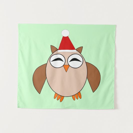 Cute Kerstoowl Wandkleed (Voorkant (horizontaal))