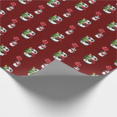 Cute Kerstpanda Cadeaupapier (Hoek)