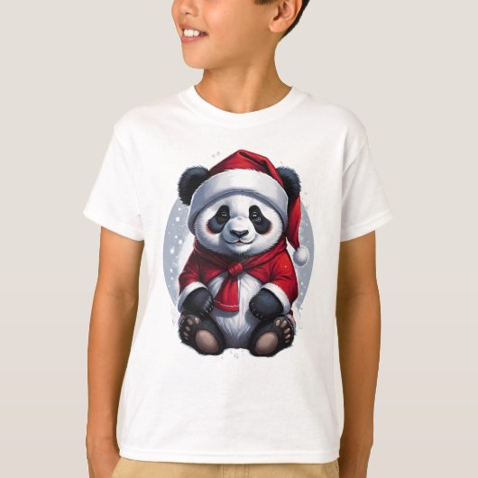 Cute Kerstpanda T-shirt (Voorkant)