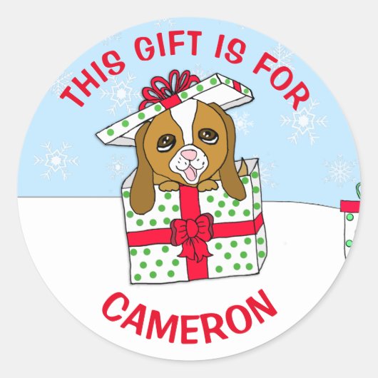 Cute kerstpap Dog Personalized Cft Label (Voorkant)