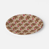 Cute Kerstparty Gingerbrood Man Cookies Papieren Bordje (Gekanteld)