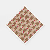 Cute Kerstparty Gingerbrood Man Cookies Servet (Hoek)