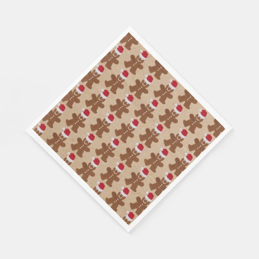 Cute Kerstparty Gingerbrood Man Cookies Servet (Hoek)