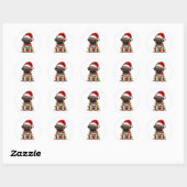 Cute Kerstpasta Ronde Sticker (Vel)