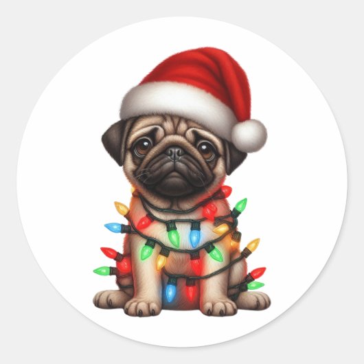 Cute Kerstpasta Ronde Sticker (Voorkant)