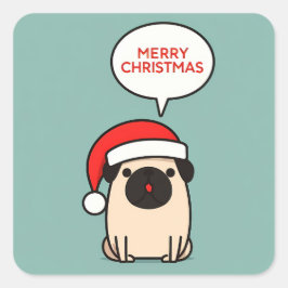 Cute Kerstpasta Vierkante Sticker