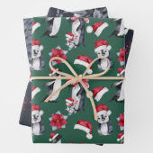 Cute kerstpattern Penguin Illustratie Kinder Inpakpapier Vel (In situ)