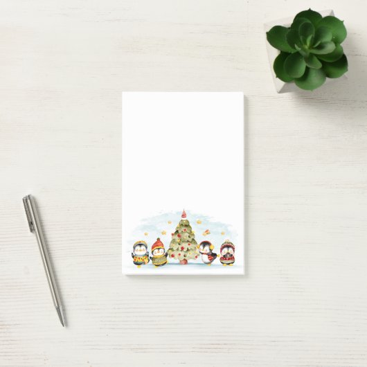Cute KerstPenquins Post-it® Notes (Kantoor)