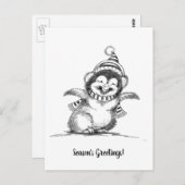 Cute Kerstpinguin, Happy Baby Bird Briefkaart (Voorkant / Achterkant)