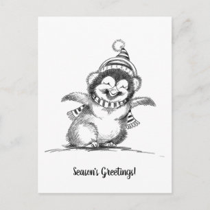 Cute Kerstpinguin, Happy Baby Bird Briefkaart
