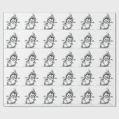 Cute Kerstpinguin, Happy Baby Bird Cadeaupapier (Vlak)
