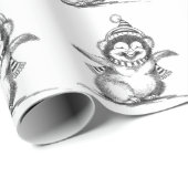 Cute Kerstpinguin, Happy Baby Bird Cadeaupapier (Rol Hoek)