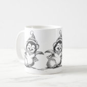 Cute Kerstpinguin, Happy Baby Bird Koffiemok (Voorkant links)
