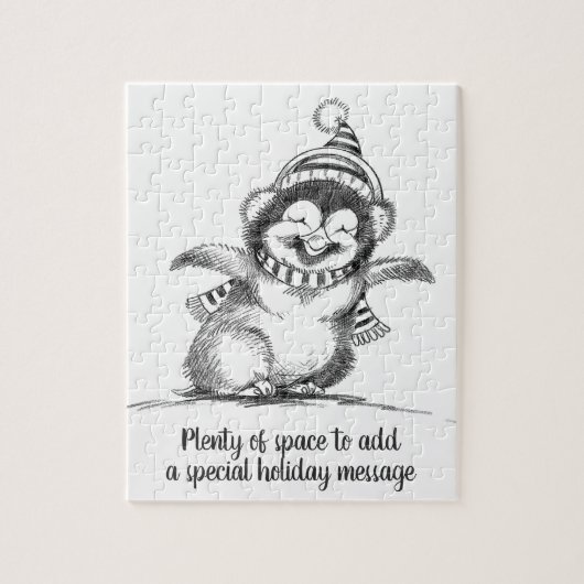 Cute Kerstpinguin, Happy Baby Bird Legpuzzel (Verticaal)