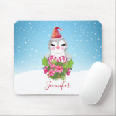 Cute Kerstpinguin in de Santa Hat-Muismat Muismat (Met muis)