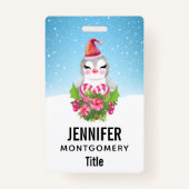 Cute Kerstpinguïn in Santa Hat Badge (Achterkant)