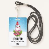 Cute Kerstpinguïn in Santa Hat Badge (Achterkant met draagriem)