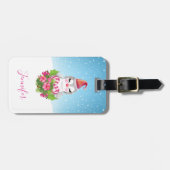 Cute Kerstpinguïn in Santa Hat Bagagelabel (Voorkant horizontaal)