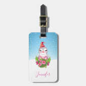 Cute Kerstpinguïn in Santa Hat Bagagelabel (Voorkant verticaal)