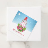 Cute Kerstpinguïn in Santa Hat Bedankjes Labels (In situ)