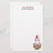 Cute Kerstpinguïn in Santa Hat Briefpapier (Voorkant / Achterkant)