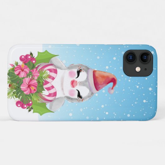 Cute Kerstpinguïn in Santa Hat Case-Mate iPhone Case (Achterkant (horizontaal))