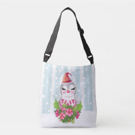 Cute Kerstpinguïn in Santa Hat Crossbody Tas