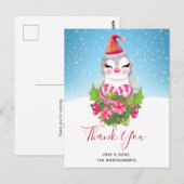 Cute Kerstpinguin in Santa Hat Dank je Briefkaart (Voorkant / Achterkant)