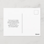 Cute Kerstpinguin in Santa Hat Dank je Briefkaart (Achterkant)