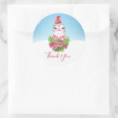 Cute Kerstpinguin in Santa Hat Dank je Ronde Sticker (Tas)