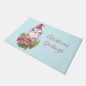 Cute Kerstpinguïn in Santa Hat Deurmat (Schuin)