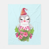 Cute Kerstpinguïn in Santa Hat Fleece Deken (Voorkant)