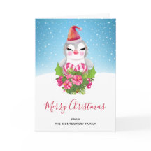 Cute Kerstpinguïn in Santa Hat