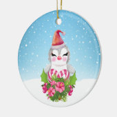 Cute Kerstpinguïn in Santa Hat Keramisch Ornament (Links)