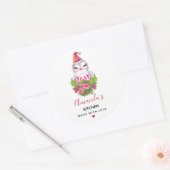Cute Kerstpinguin in Santa Hat Kitchen Ronde Sticker (Envelop)