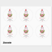 Cute Kerstpinguin in Santa Hat Kitchen Ronde Sticker (Vel)