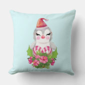 Cute Kerstpinguïn in Santa Hat Kussen (Voorkant)