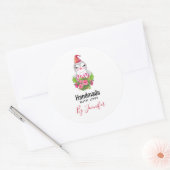 Cute Kerstpinguin in Santa Hat Made with Love Ronde Sticker (Envelop)