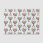 Cute Kerstpinguin in Santa Hat Pattern Tissuepapier (Voorkant)