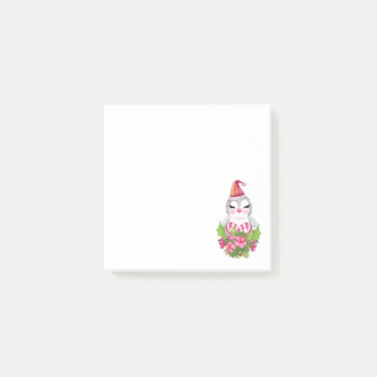 Cute Kerstpinguïn in Santa Hat Post-it® Notes (Voorkant)