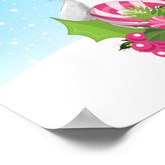 Cute Kerstpinguïn in Santa Hat Poster (Hoek)