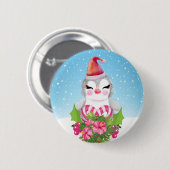 Cute Kerstpinguïn in Santa Hat Ronde Button 5,7 Cm (Voorkant /achterkant)